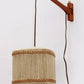 Vintage Wall hanging lamp made of rope and teak, 1960s Sweden.