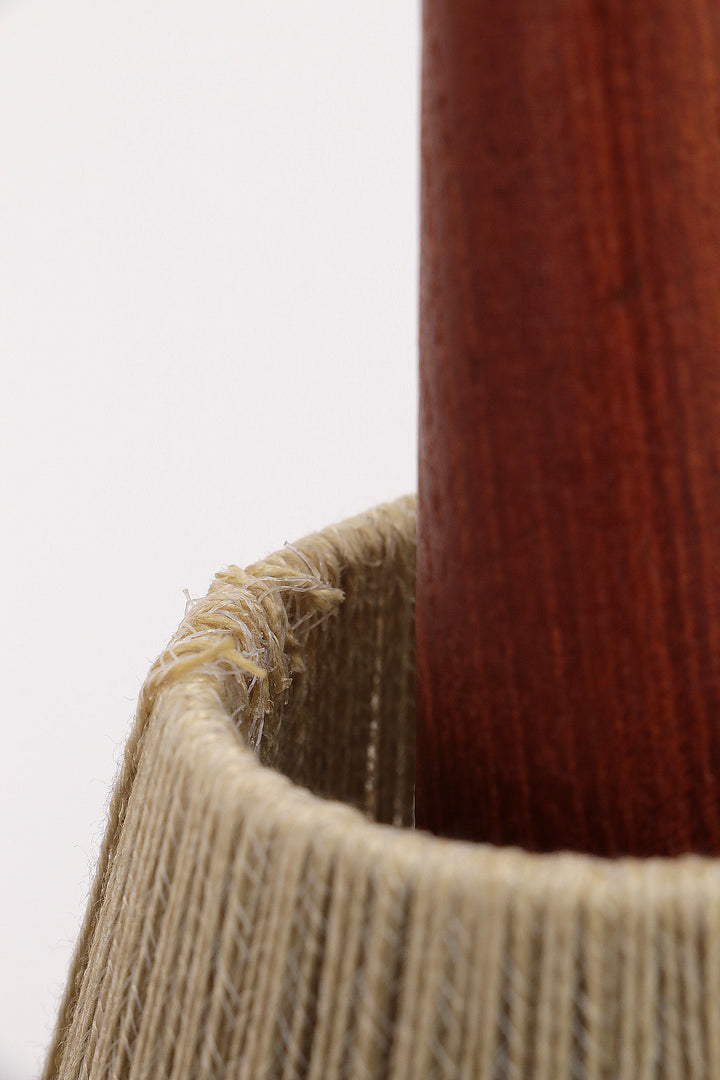 Vintage hanglamp met twee kapjes en teak,1960 Zweden