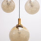 Vintage Set van drie Glashutte limburg hanglampen,1960 Duitsland.