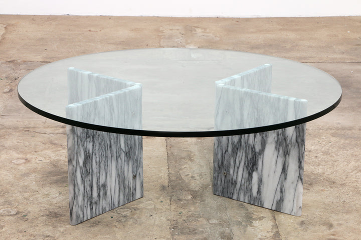 Vintage Design Italiaanse marmeren vintage salontafel,1970 Italie