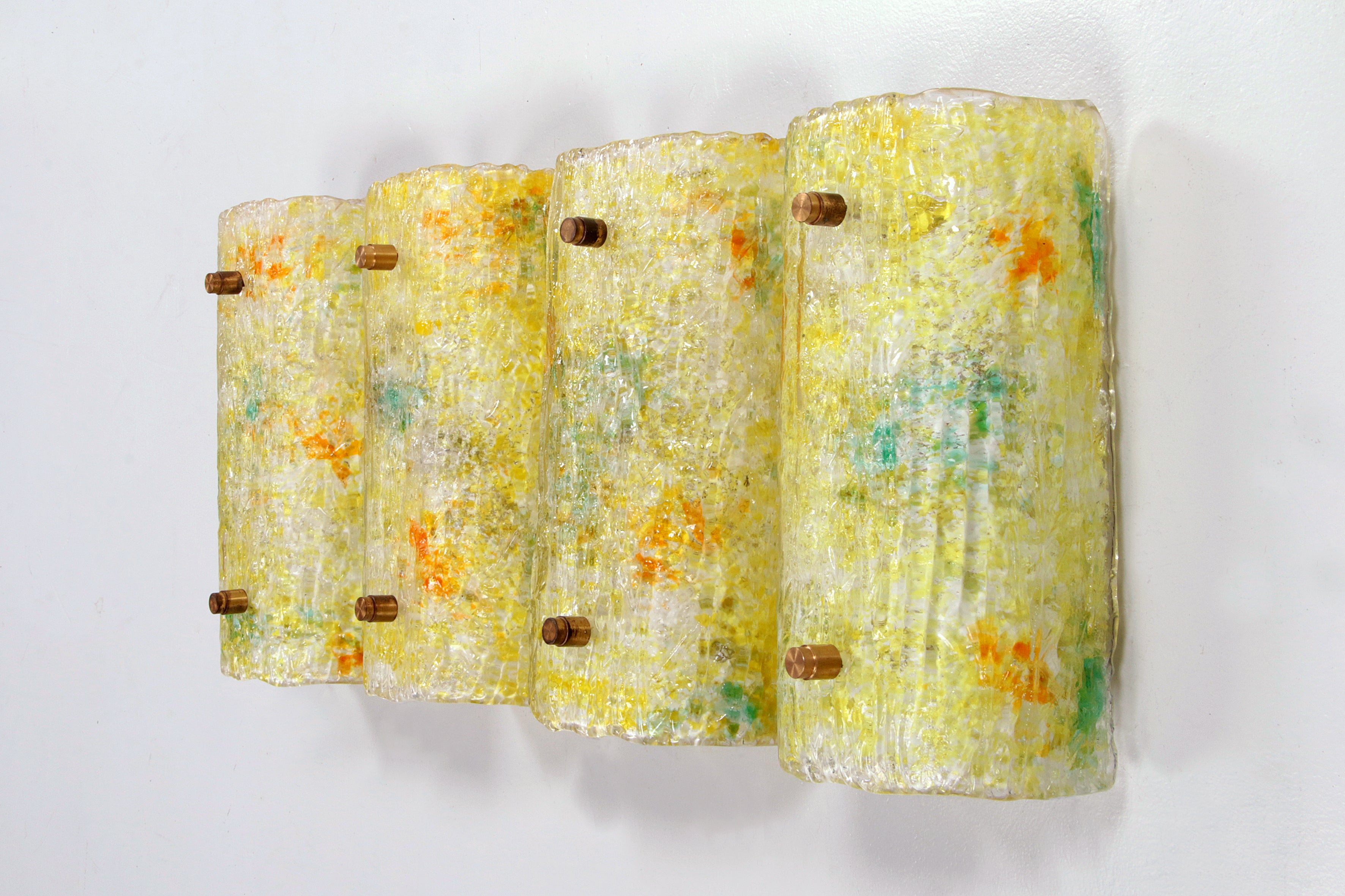Zeldzame set Philips Wandlampen met Murano glazen kap jaren 50