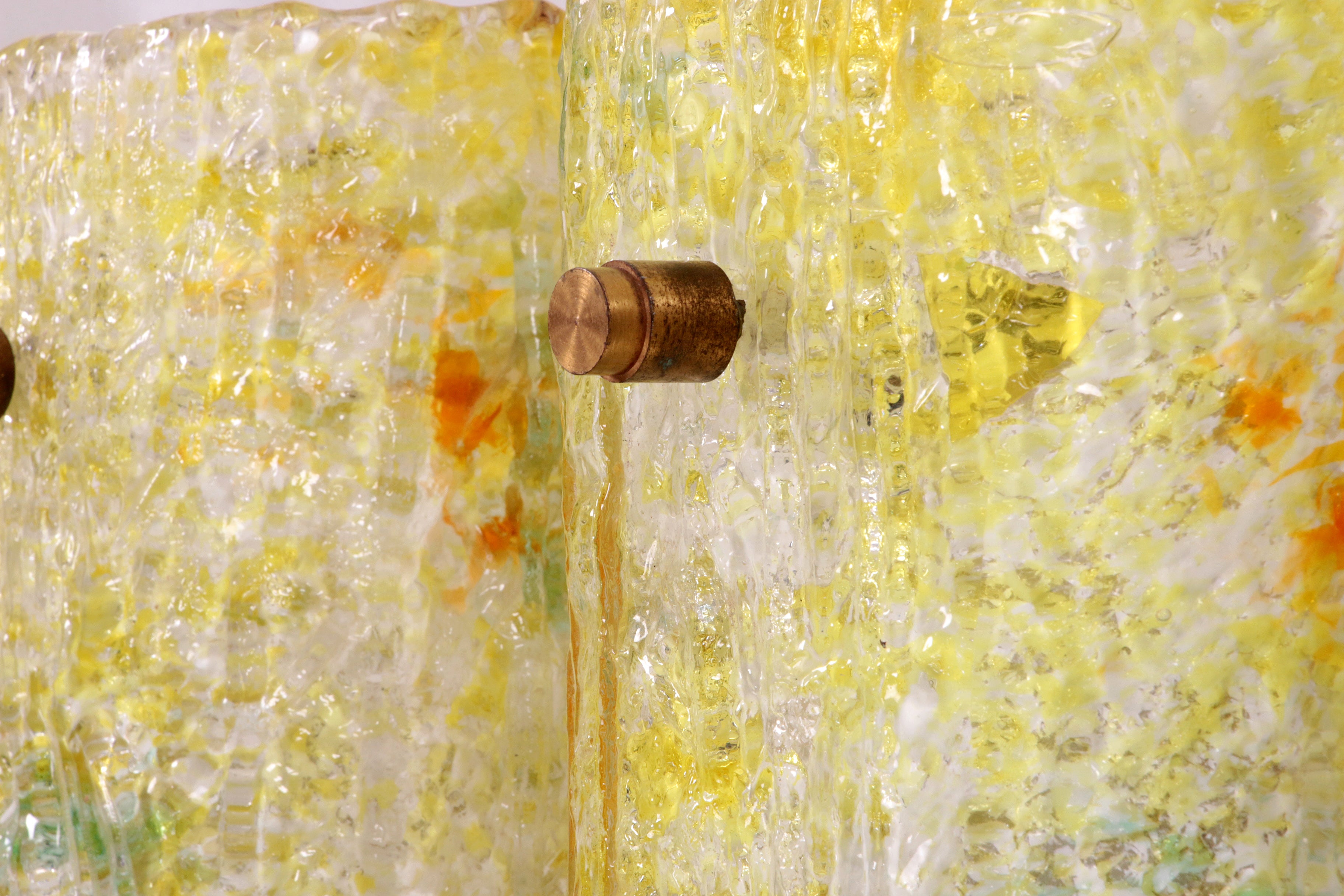 Zeldzame set Philips Wandlampen met Murano glazen kap jaren 50