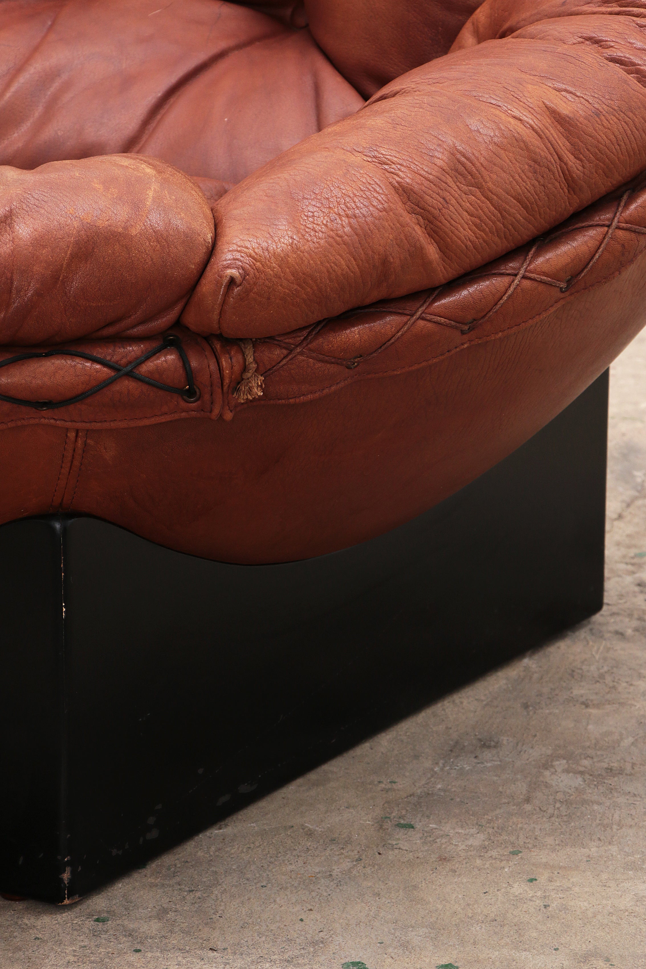 Vintage Gognac kleur Lounge set van Illum Wikkelso voor Ryesberg Mobler 1970