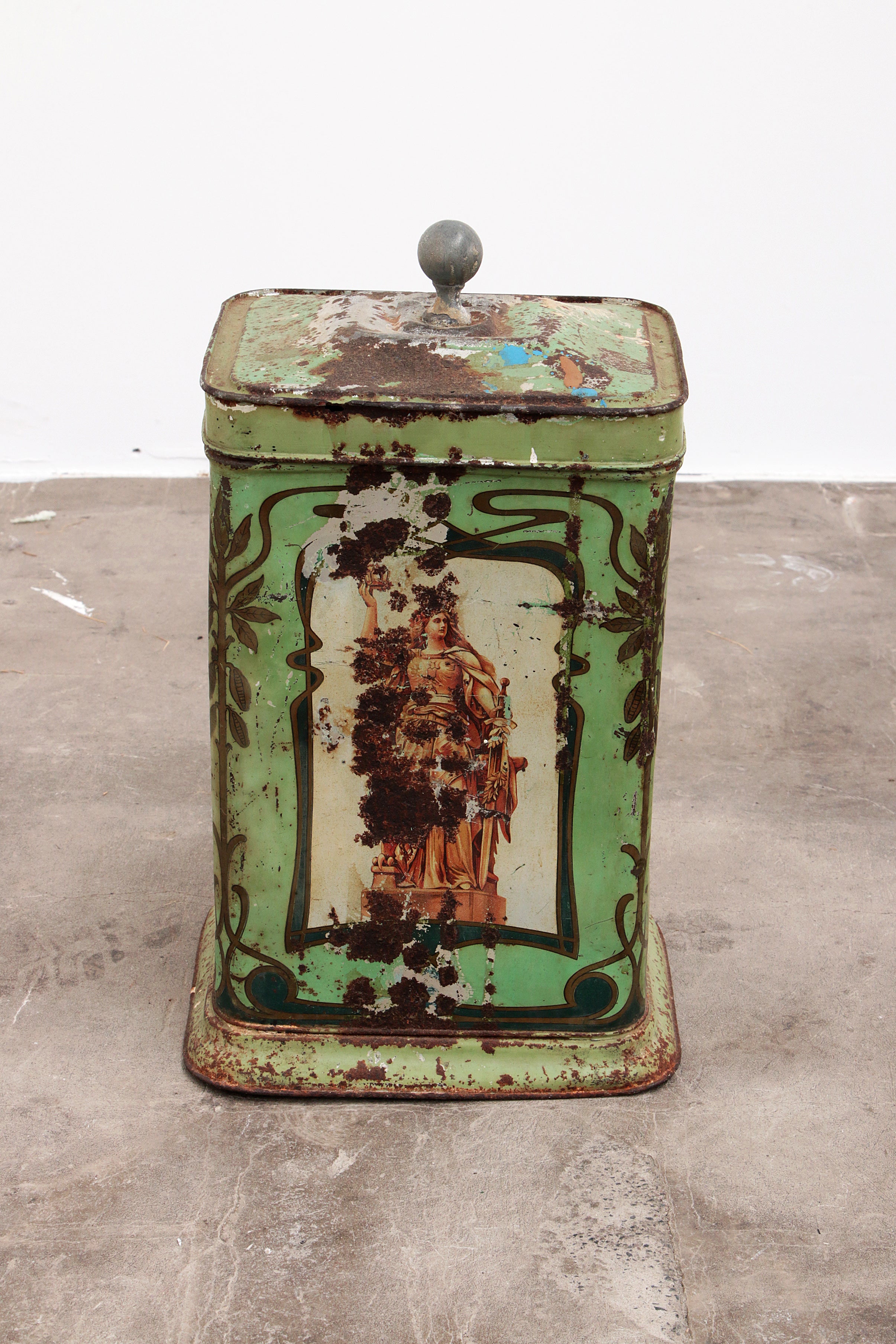 Vintage Berger's Germania-Cacao Bewaarblik 1900-1930