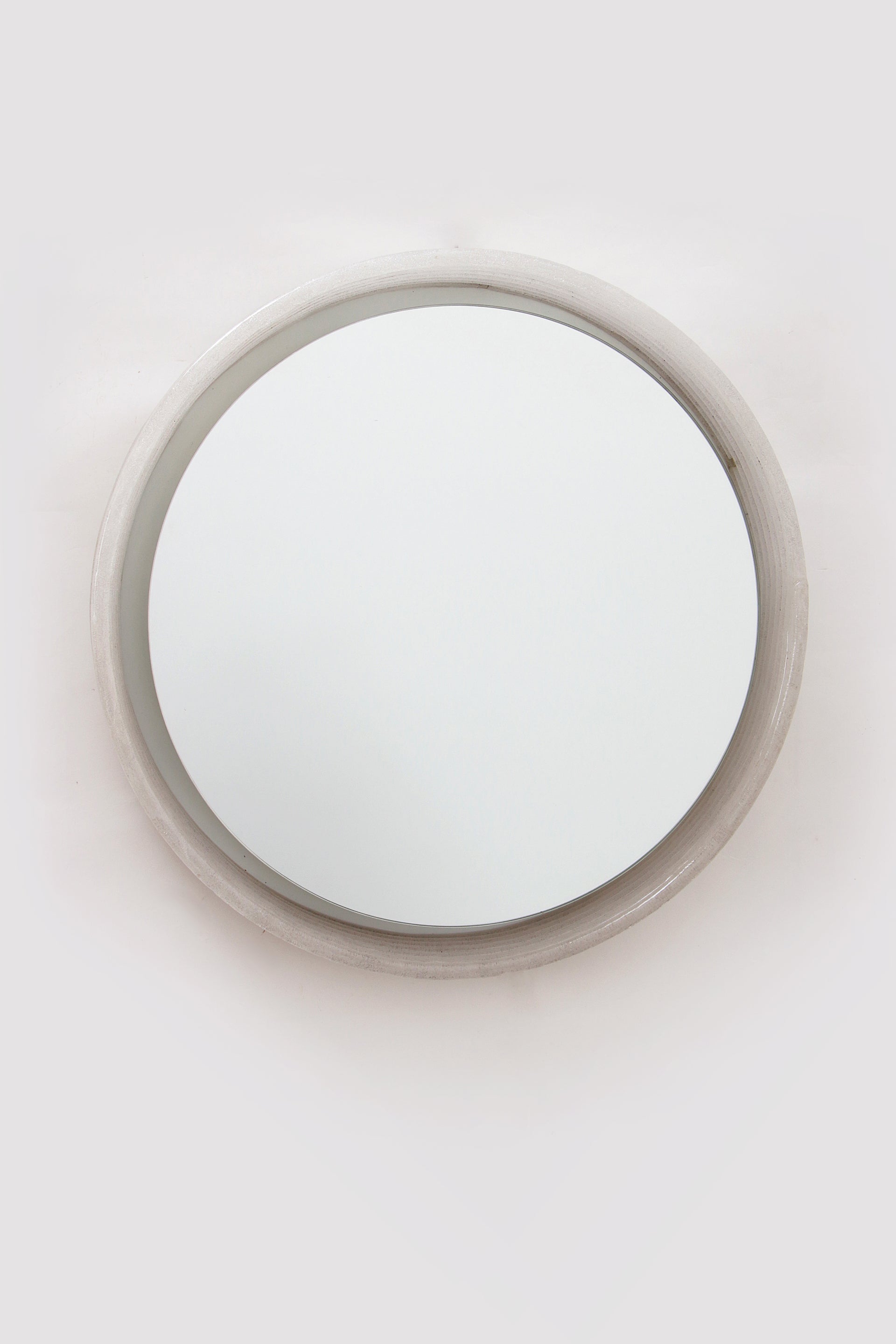 Vintage Round Plexiglass Bathroom Mirror with Interior Lighting