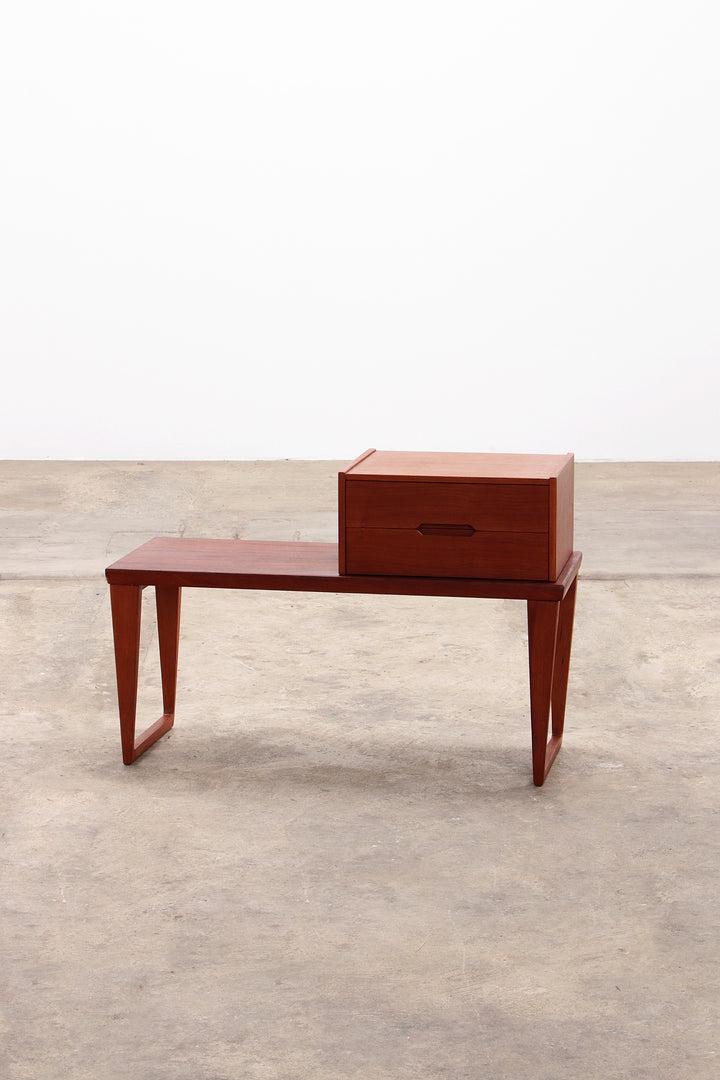 Vintage Kai Kristiansen Telefoonkastje met Tafel gemaakt door Aksel Kjersgaard