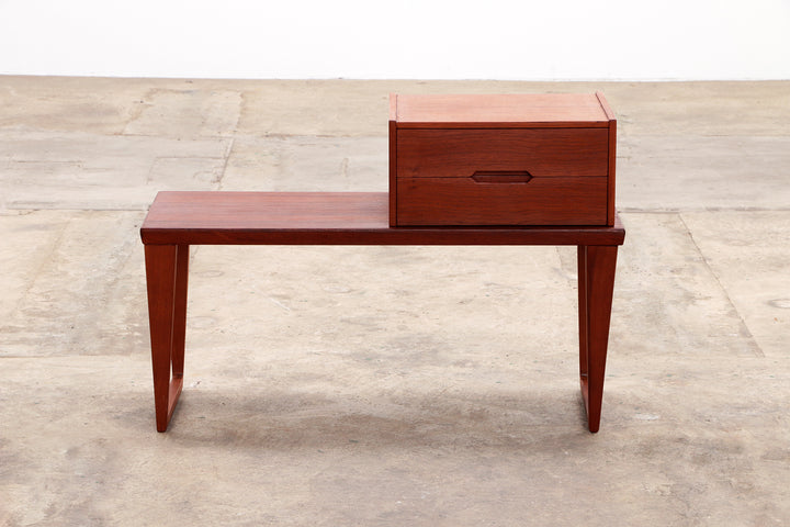 Vintage Kai Kristiansen Telefoonkastje met Tafel gemaakt door Aksel Kjersgaard