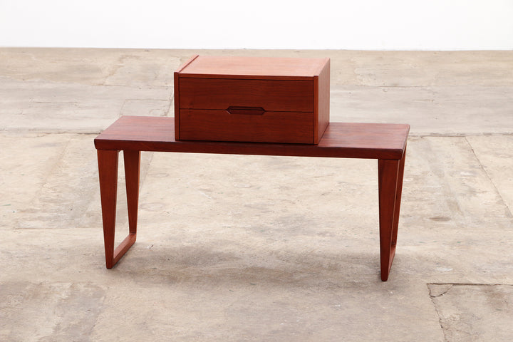 Vintage Kai Kristiansen Telefoonkastje met Tafel gemaakt door Aksel Kjersgaard