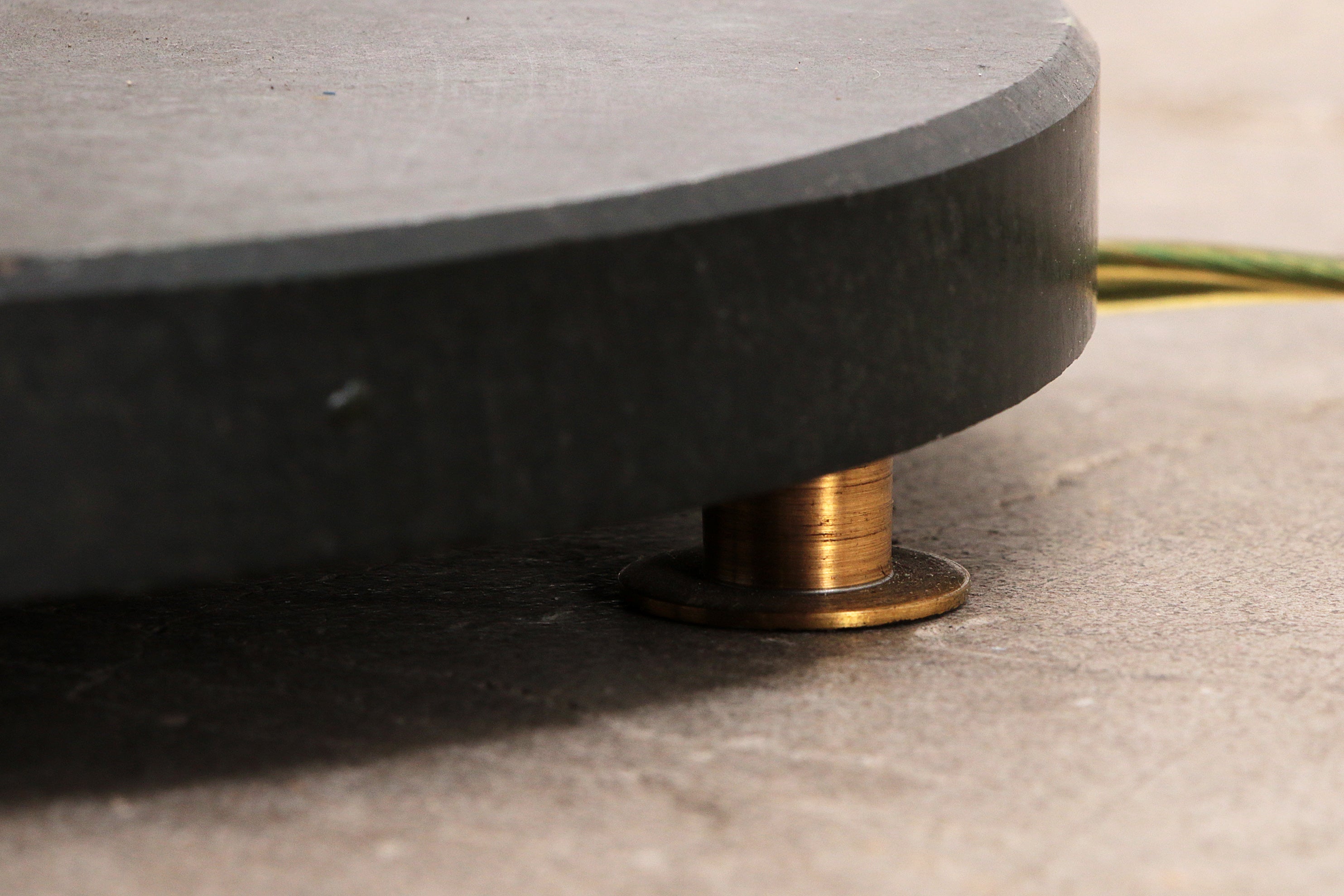 Brutalistische Tafellamp Marmer & Glas, Vintage 1980