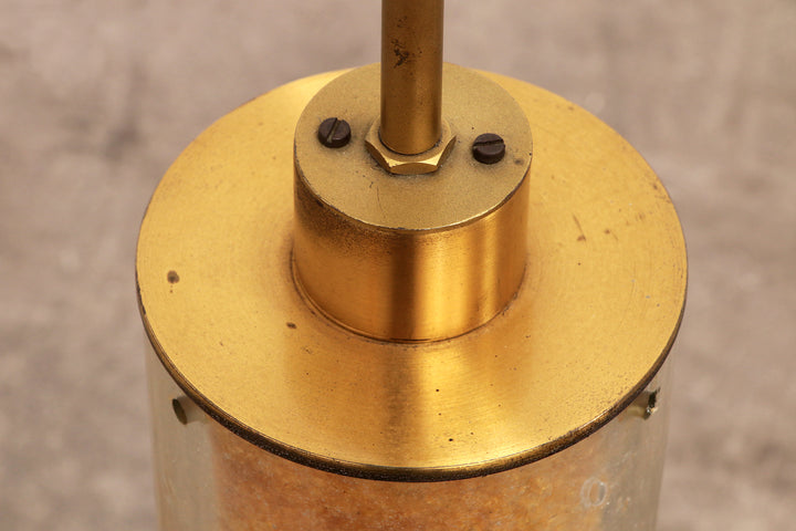 Brutalistische Tafellamp Marmer & Glas, Vintage 1980