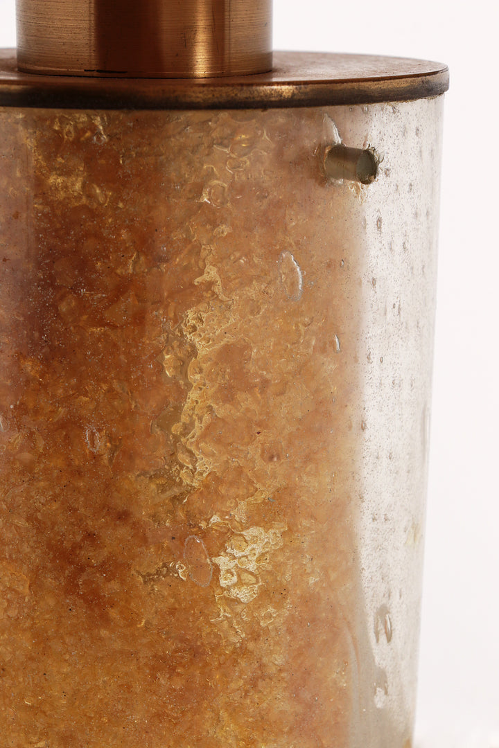 Brutalistische Tafellamp Marmer & Glas, Vintage 1980