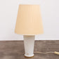 Elegant White Glass Table Lamp in Hollywood Regency Style