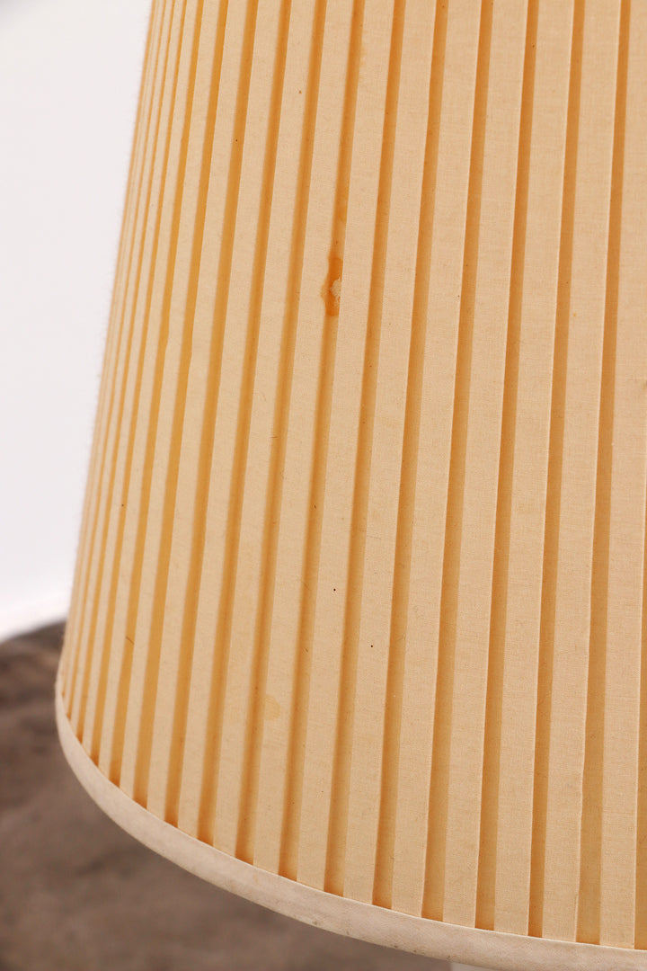 Witte Glazen Tafellamp Hollywood Regency Stijl met Pliché Kap