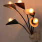 Vintage Wandlamp met 5 Lampjes - Messing Metaal,1960 Denemarken