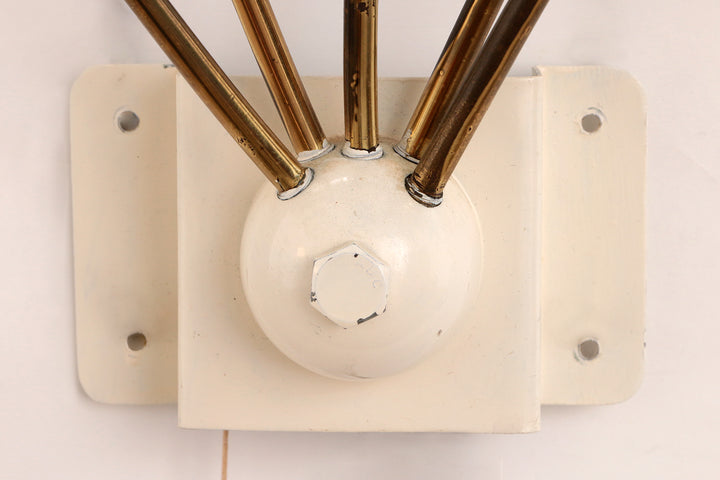 Vintage Wandlamp met 5 Lampjes - Messing Metaal,1960 Denemarken