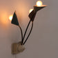 Vintage Wandlamp met 3 Lampjes - Messing Metaal,1960 Denemarken