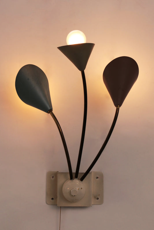 Vintage Wall Lamp with 3 Lights - Brass Metal, 1960 Denmark