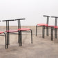 Postmoderne Eettafel Stoelen met Rode Zitting - Set van 6