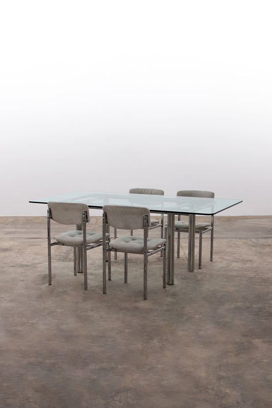 Rechthoekige Eettafel "Andrè" met Stoelen - Designklassieker uit de Jaren 60