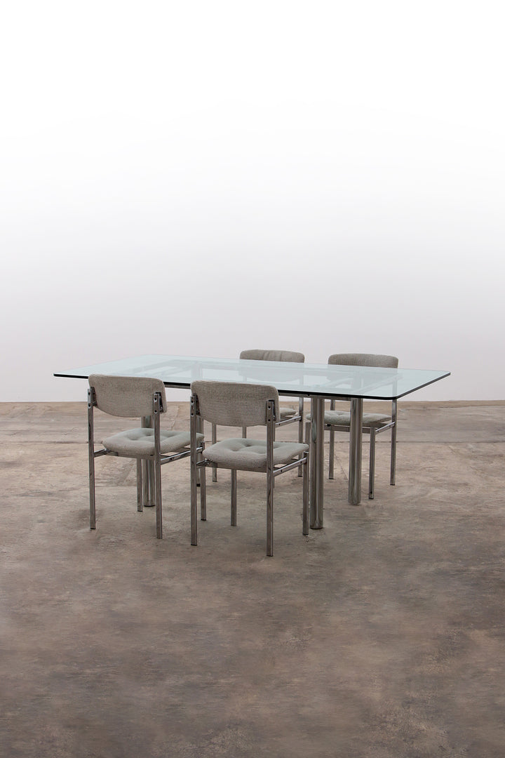 Rechthoekige Eettafel "Andrè" met Stoelen - Designklassieker uit de Jaren 60