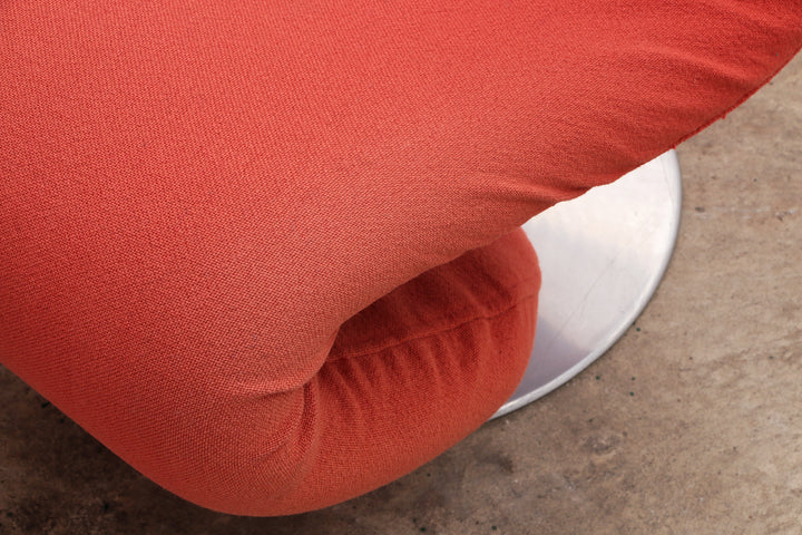 Verner Panton 1-2-3 Stoel met Hoge Rugleuning - Rood/Oranje, 1973