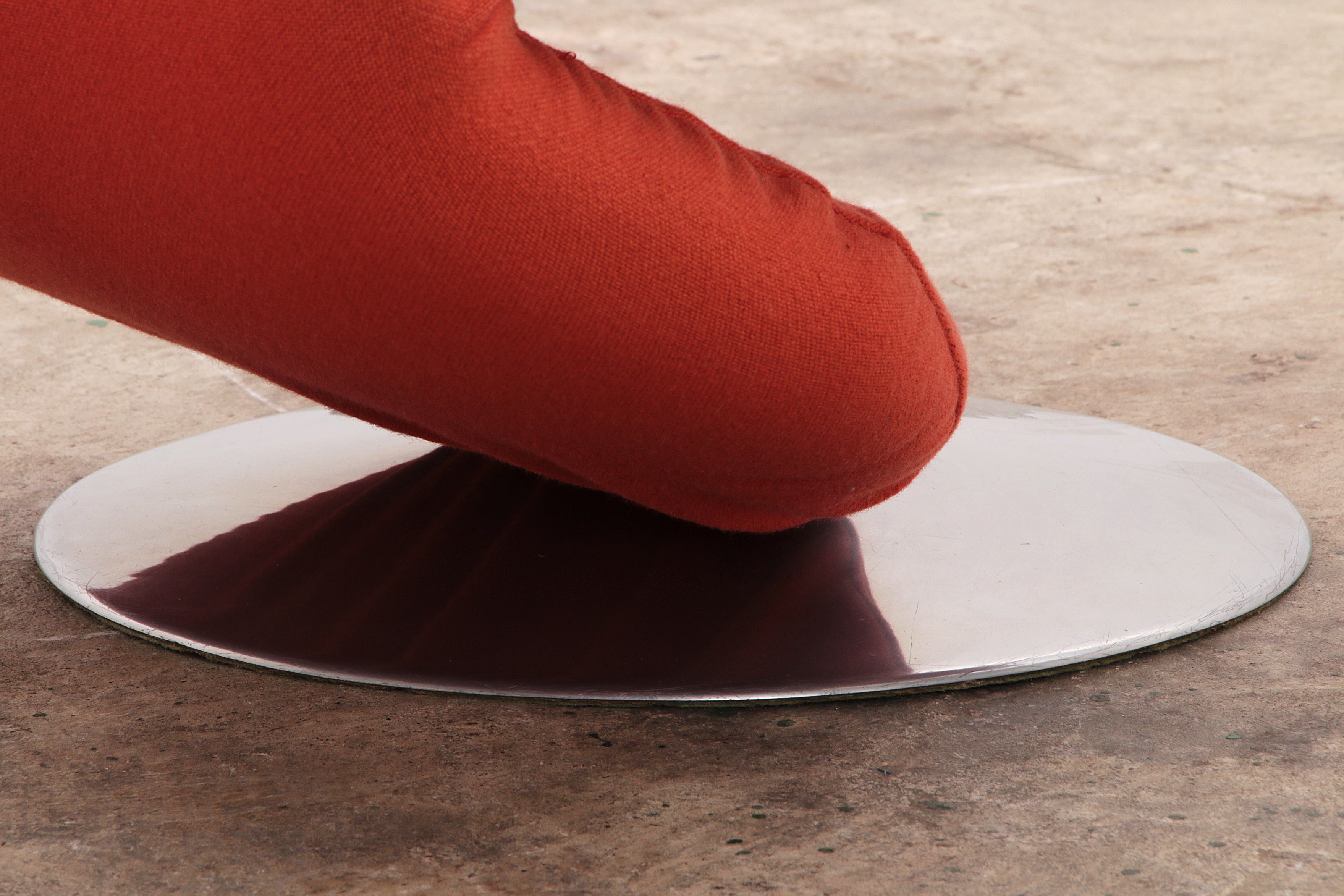 Verner Panton 1-2-3 Stoel met Hoge Rugleuning - Rood/Oranje, 1973