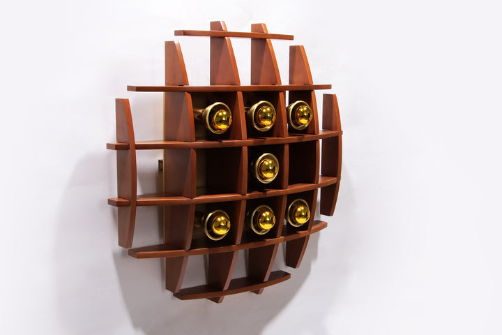 Iconische Houten wandlamp van Angelo Brotto, Jaren '60 Design