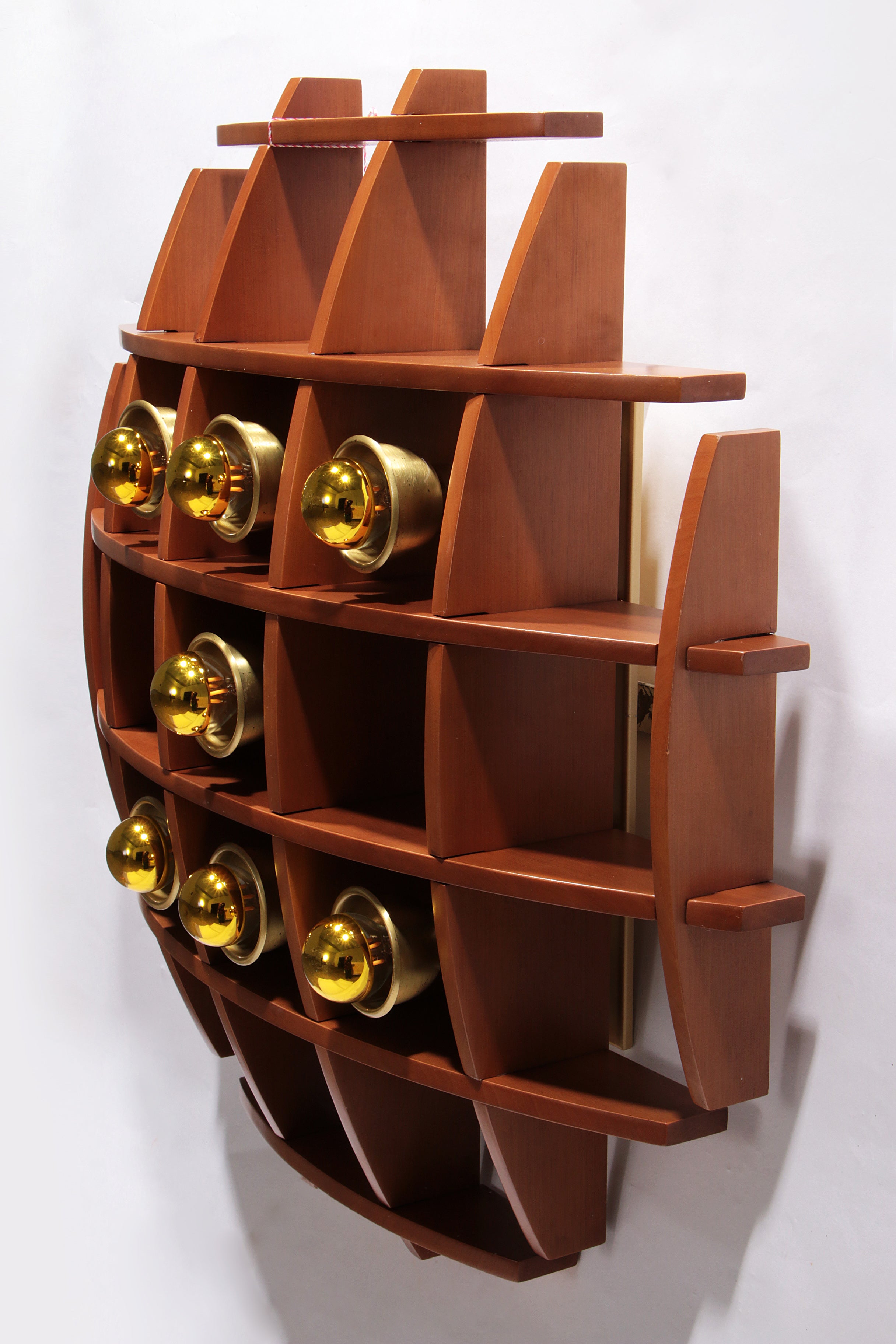 Iconische Houten wandlamp van Angelo Brotto, Jaren '60 Design