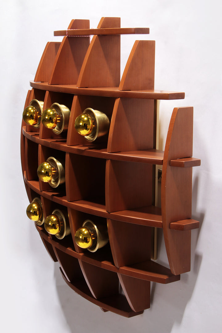 Iconische Houten wandlamp van Angelo Brotto, Jaren '60 Design