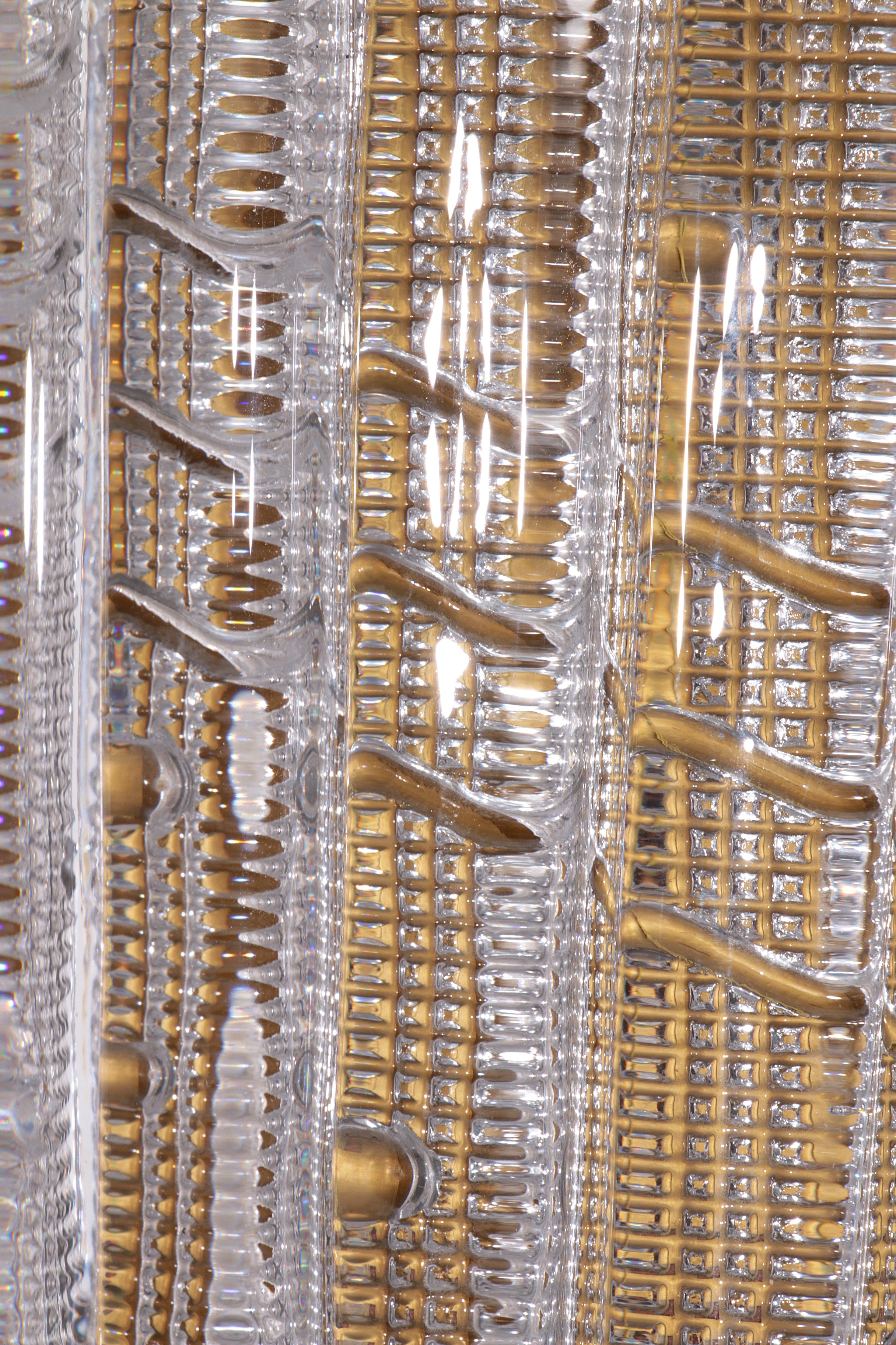 Orrefors Design XXL Wandlampen van Carl Fagerlund glas en messing, 1960s