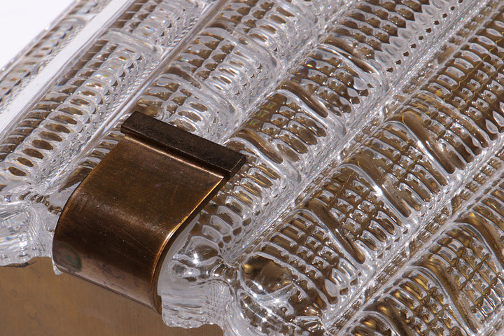 Orrefors Design XXL Wandlampen van Carl Fagerlund glas en messing, 1960s