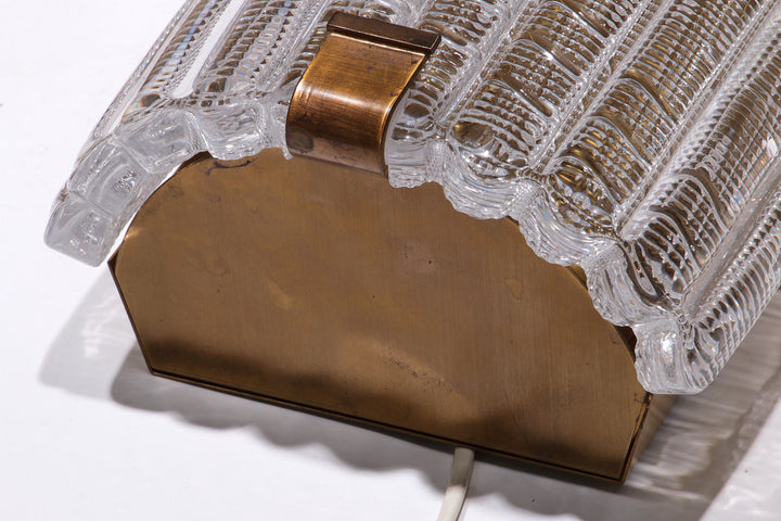 Orrefors Design XXL Wandlampen van Carl Fagerlund glas en messing, 1960s
