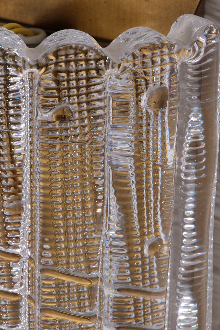 Orrefors Design XXL Wandlampen van Carl Fagerlund glas en messing, 1960s