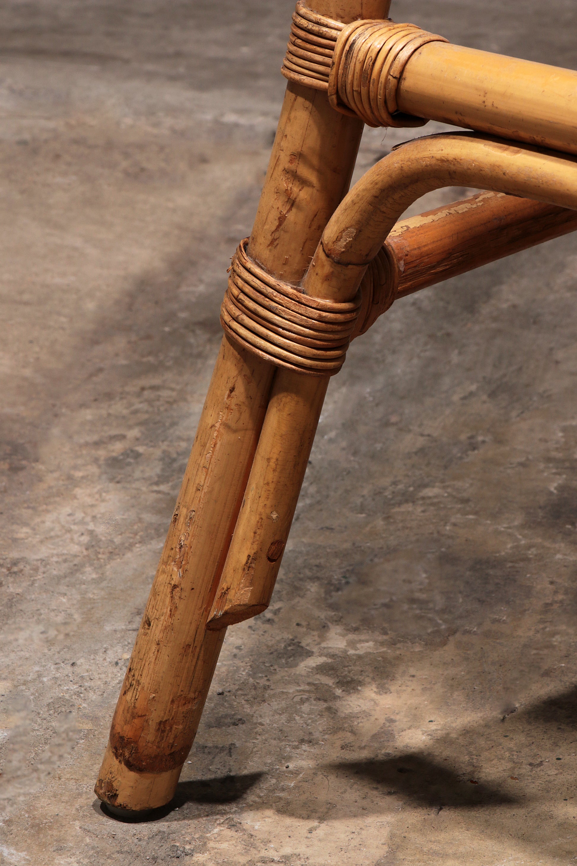Franse barkrukken in bohemien stijl met bamboe frame