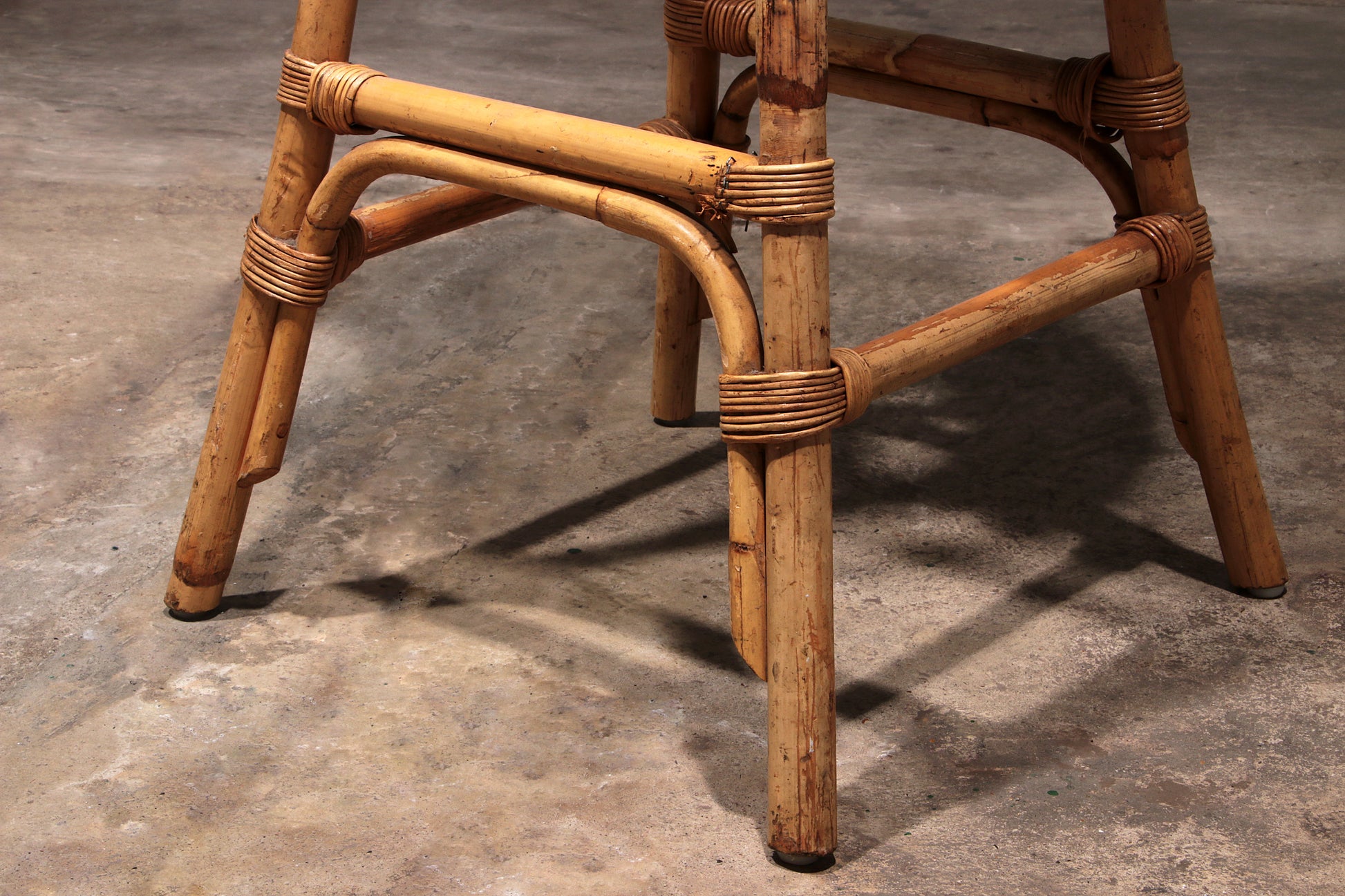 Franse barkrukken in bohemien stijl met bamboe frame