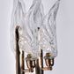 Vintage Murano glas wandlamp bladvorm set van 2 - Italië 1970
