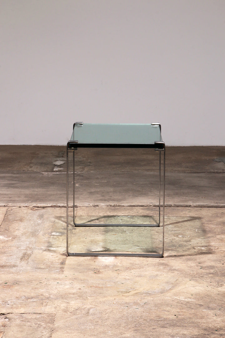 Peter Draenert Model 1022 Bijzettafel - Chroom & Glas, Duitsland 1960