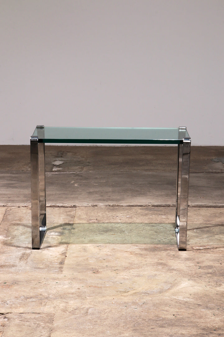 Peter Draenert Model 1022 Bijzettafel - Chroom & Glas, Duitsland 1960