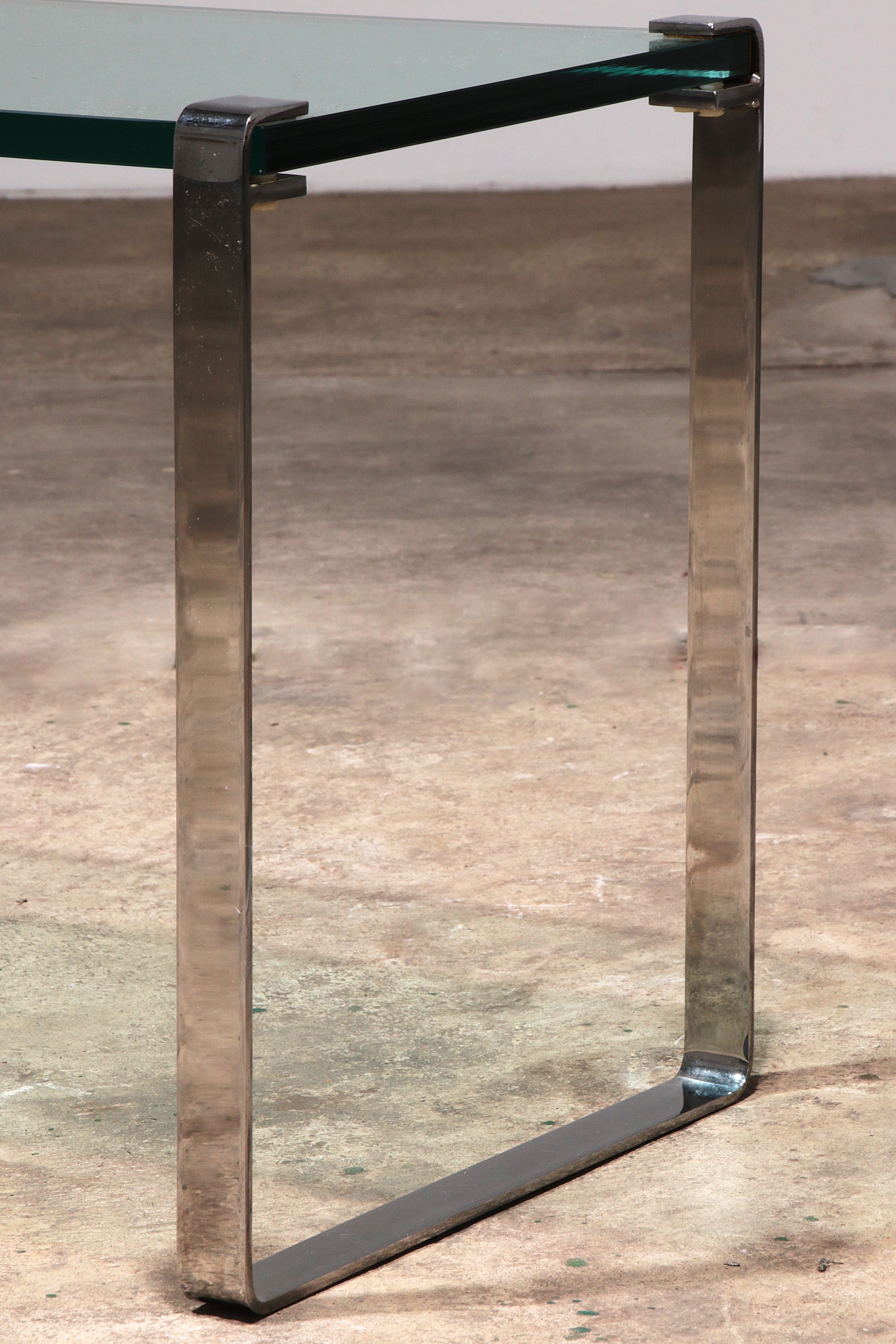 Peter Draenert Model 1022 Bijzettafel - Chroom & Glas, Duitsland 1960