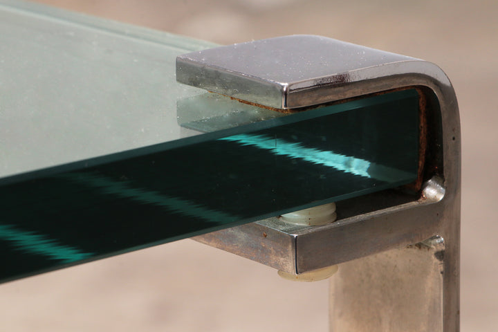 Peter Draenert Model 1022 Bijzettafel - Chroom & Glas, Duitsland 1960