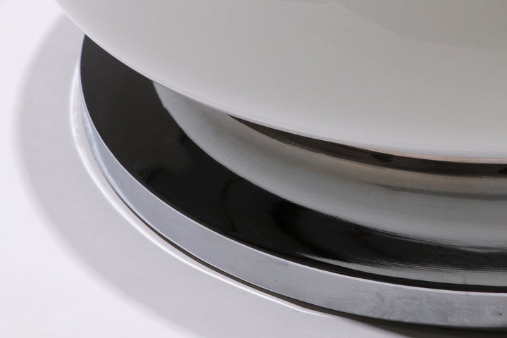 Grote Space age Doria tafellamp met witglas en chromen voet,1960