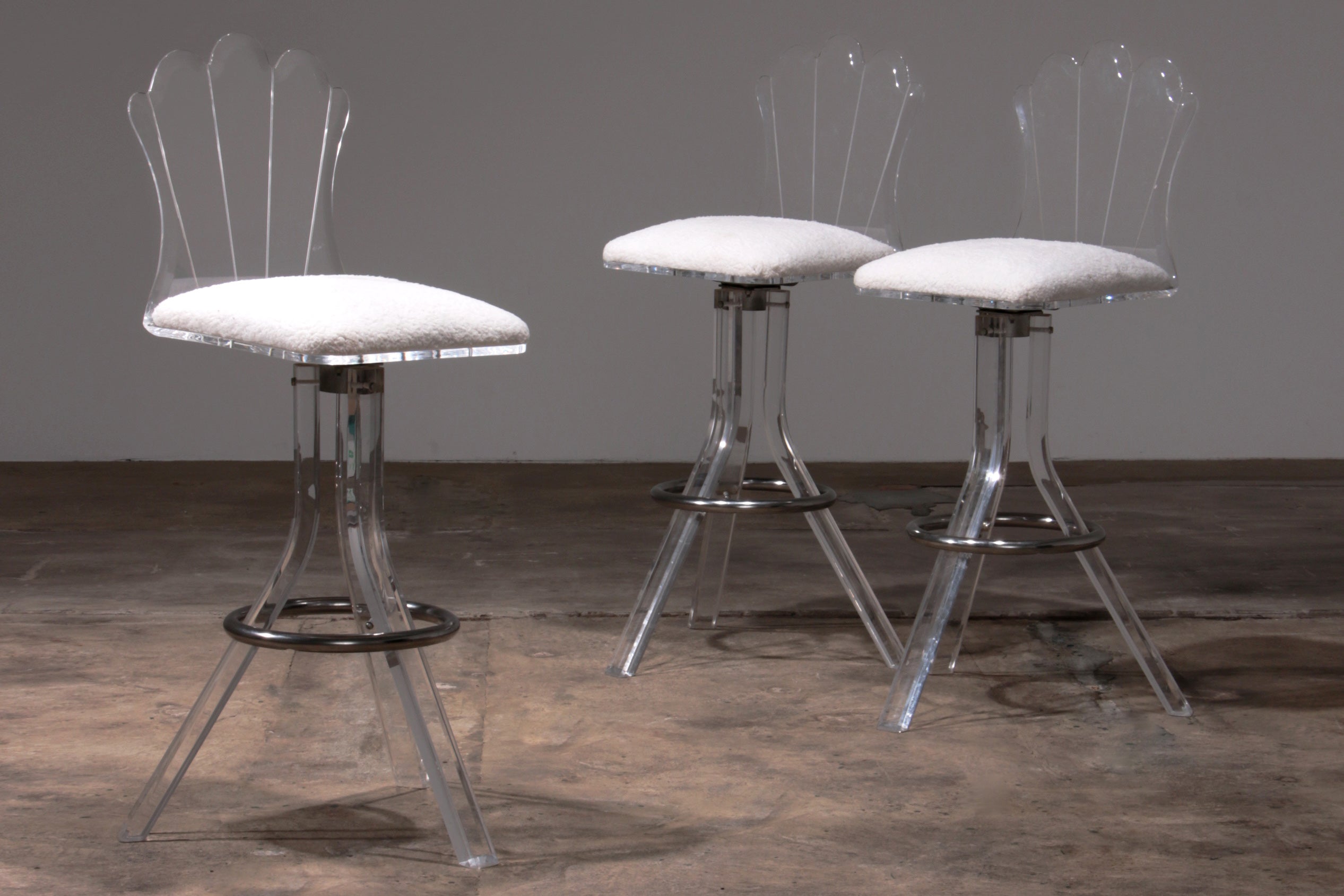 Plexiglas barkrukken van lucite en chrome draaibare barstoelen,Hill Manufacturers