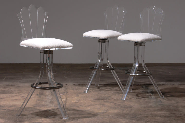 Plexiglas barkrukken van lucite en chrome draaibare barstoelen,Hill Manufacturers