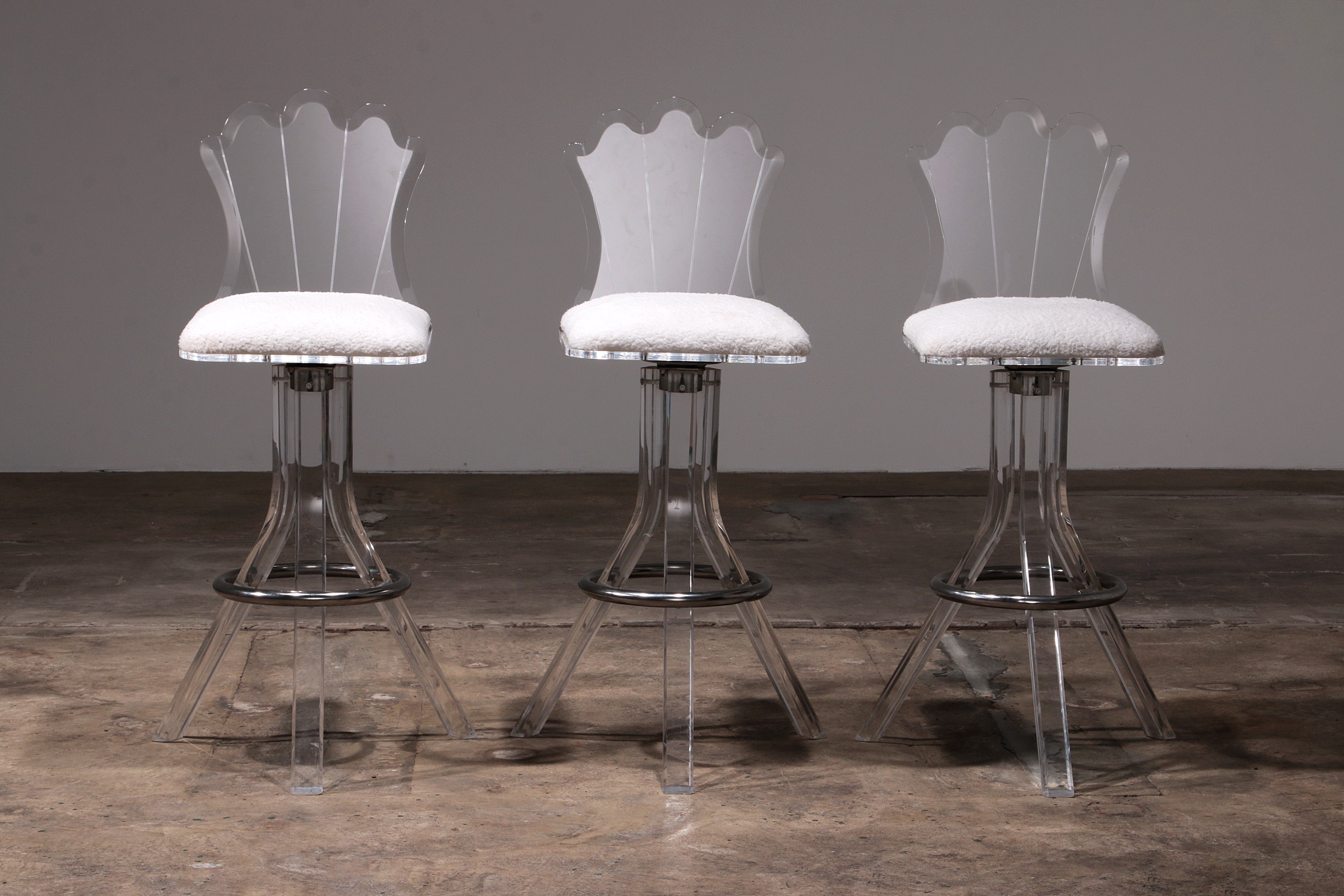 Plexiglas barkrukken van lucite en chrome draaibare barstoelen,Hill Manufacturers