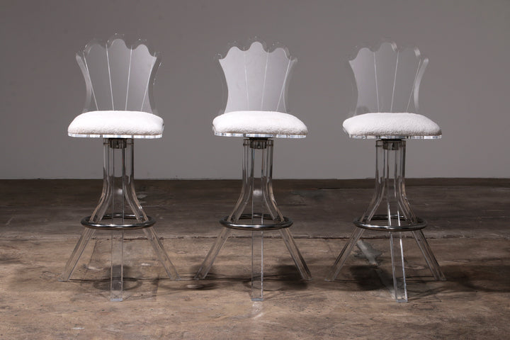 Plexiglas barkrukken van lucite en chrome draaibare barstoelen,Hill Manufacturers