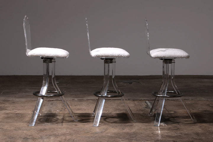 Plexiglas barkrukken van lucite en chrome draaibare barstoelen,Hill Manufacturers
