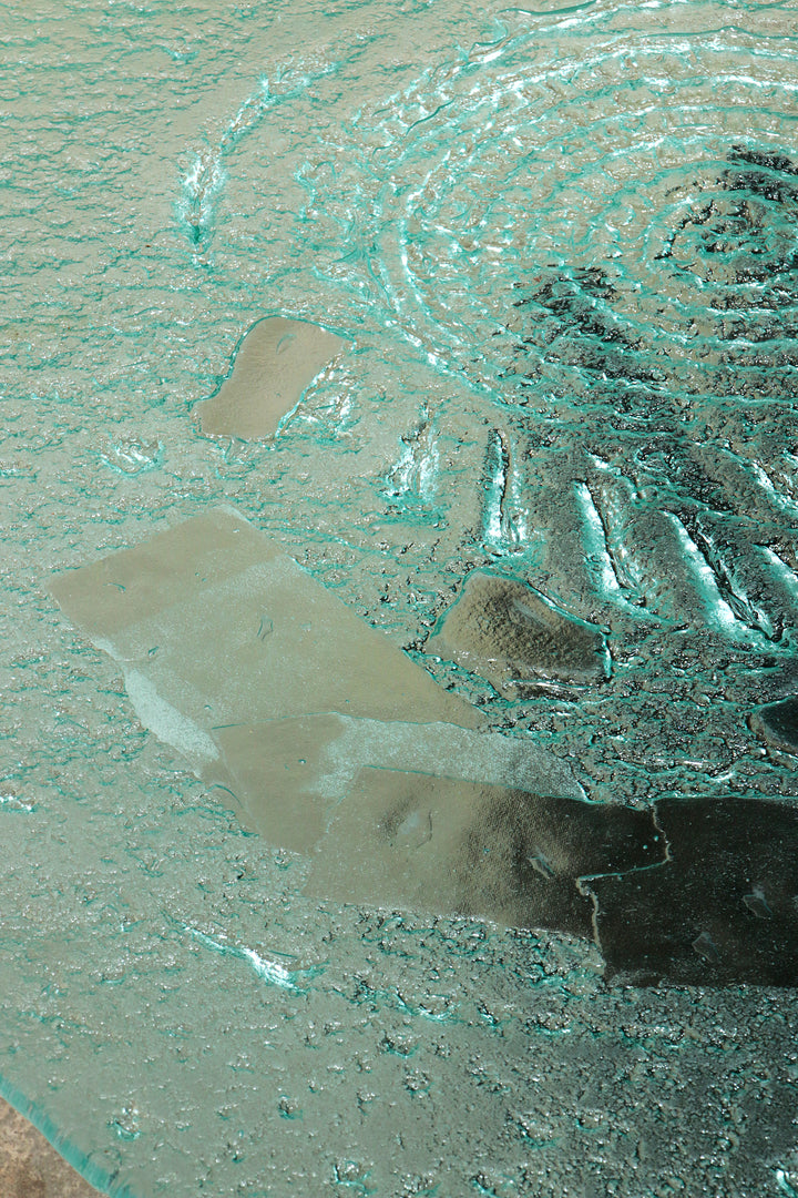 Sculpturale glazen salontafel van Heinz Lilienthal 1970,Duitsland