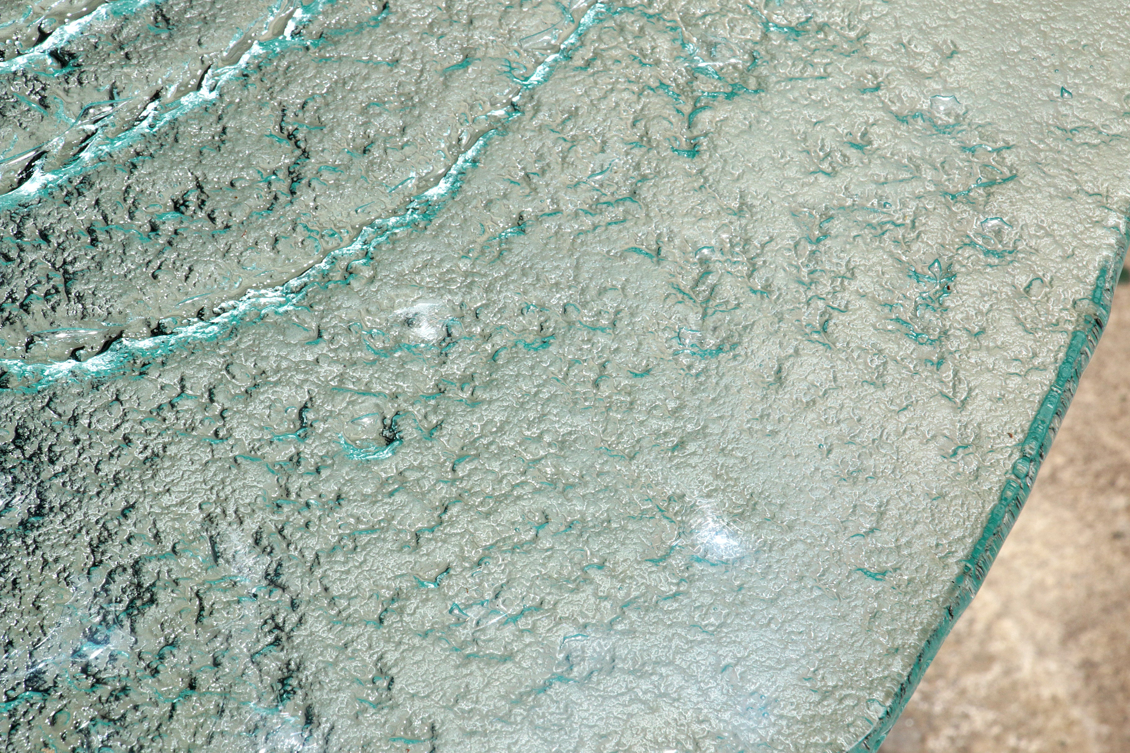 Sculpturale glazen salontafel van Heinz Lilienthal 1970,Duitsland