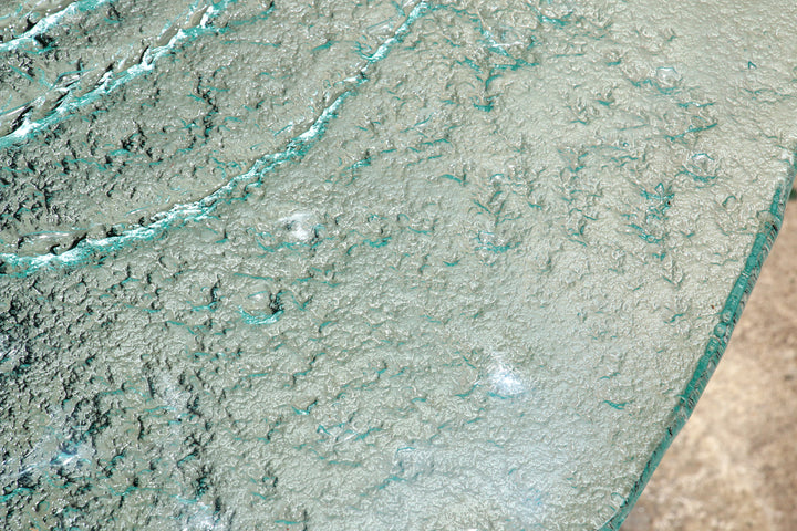 Sculpturale glazen salontafel van Heinz Lilienthal 1970,Duitsland