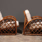 Vintage Franse Bamboe Lounge fauteuils Paul Frankl style 1960